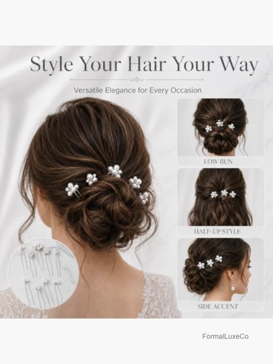 9 Pearl Hair Pins Leaf Bridal Headpiece Hair Clips for Women main image 5